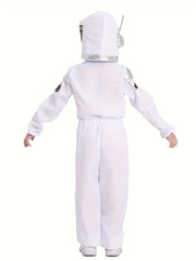 Boys Girls Space Astronaut Jumpsuit & Helmet Set Suitable for Halloween, Carnival, Space-Themed Parties