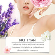 3.38 fl oz/ 100ml - Rose Scented Body Wash - Coconut Oil, Deep Moisturizing, Dense Foam, Skin Friendly, Long Lasting Fragrance, Absorbs Sebum