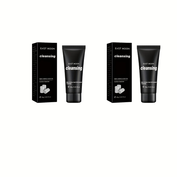 1pc/2pcs Volcanic Mud Oil-Control Facial Cleanser for Men, Deep Cleansing, Non-tight And Moisturizing, Suitable for Men, 2.02floz