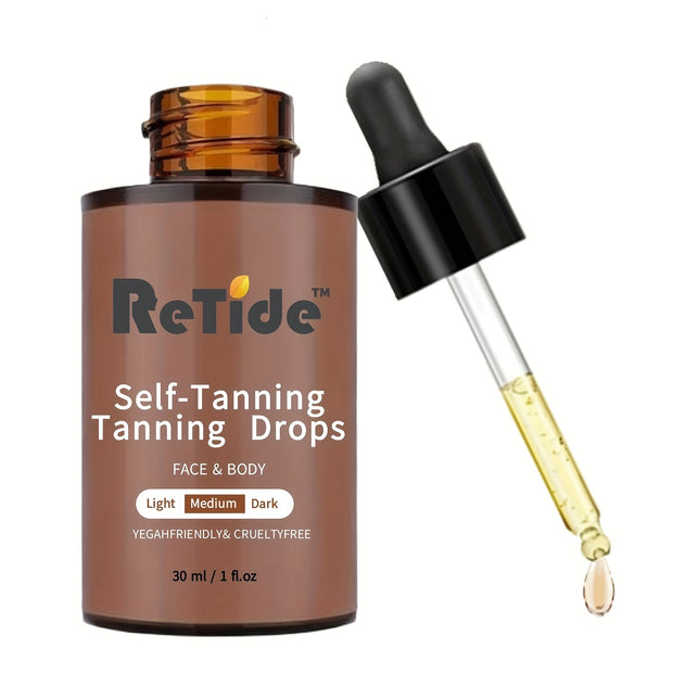 Self Tanning Drops- Medium Face Tanning Drops To Add To Lotion, Moisturizing Bronzing Tanner For Face& Body, Toxin Free Tanner For Fake 30ml/1fl.oz
