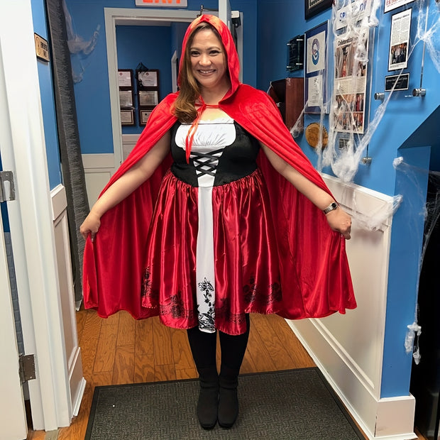 Red Little Riding Hood Costume for Women, Christmas Halloween Party Dress with Cape Adult Role Playing, Halloween Costumes for Women, Couples Halloween Costumes, Family Halloween Costume, Halloween Costumes Women