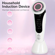 7-in-1 Facial and Neck Massager with USB-Powered, LCD Modes (Cleanse/Care/Massage), Portable Light Beige Care Device for, Collagen Boost, Pore Tightening - Home & Travel Beauty Tool, Ideal Gift for Women & Girls, Facial Massa