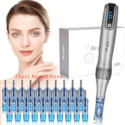 Dr. Pen M8S- with 25pcs Round nano replacement cartridges Wireless Adjustable Electric Derma Pen dr Pen M8S Gifts for women, Mother's Day gifts, holiday gifts Needle length 0.1mm