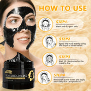 2pcs - Black Cleansing Face Mask, Facial Mask Extracted From Bamboo Charcoal Plants, Clay Mask for Face Moisturizes Oil Control, Clean Facial Light Beige, Suitable for Both Men And Women-100G