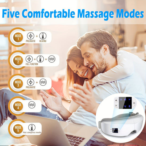 Eye Massager, 4D Intelligent Multi-functional Massager, Hot Compress Music Eye Massager, Gifts For Women Men Family
