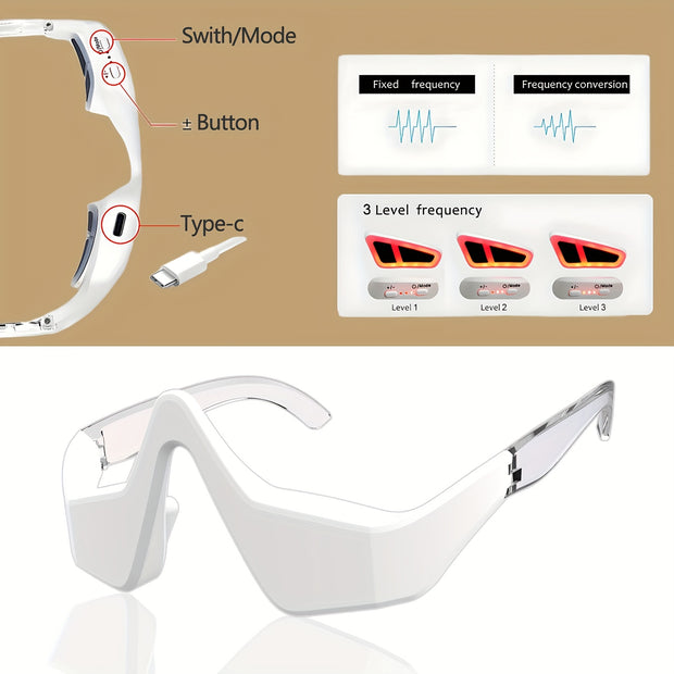 USB-recharge Under Eye Lift Device, Under-Eye Care Tool for Dark Circles, Wrinkles, Lransparent Frames, Ldeal Gift for Women Men, Sleek Design, Lightweight Construction, Eyecare Enthusiasts