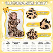 GINMIC Cat Costume For Girls, Leopard Costume, Onesie Brown Leopard Costume For Kids, Halloween Costumes Halloween Christmas Gift