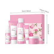 Skin Care Set, Cherry Blossom Skin Care Sets & Kits, Skin Care For Teenage Girls Gift Set With Cleanser, Toner, Serum, Eye Cream, Facial Cream, Facial Skin Care Sets & Kits For Teenage Girls Women
