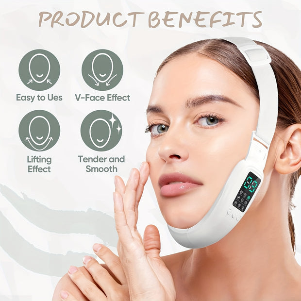 1pc Smart Face Lifting Device with Double Chin Reducer, USB Rechargeable Facial Contouring Machine, Ergonomic Design, Perfect Gift for Her
