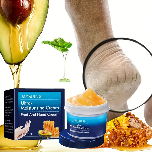Ultra-Moisturizing Foot & Hand Cream with Glycerol & Beeswax - Long-Lasting Hydration for Dry, Cracked Light Beige, Cream for & Dry Lines, Fragrance-Free Beige Moisturizer for Men & Women