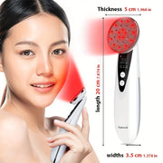 HeliFolk Multi-Functional LED Red Light Relax Facial Device – Handheld Skincare Beauty Instrument with Adjustable Settings, USB Rechargeable, Perfect Valentine’s Day or Birthday Gift for Her