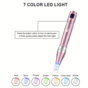 6 Level Adjustable Electric Wireless Derma Pen/Mas Pen with 10pcs Screw Replacement Tips 0.25mm, 500mAh Built-in Battery, Great At-home Skincare Tool