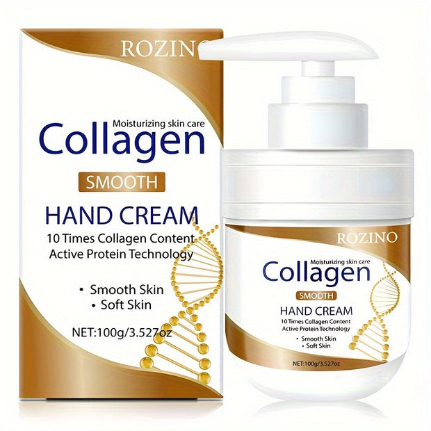 ROZINO Collagen Hand Cream, Hand Lotion, Nourishes & Protects Dry Hands, Fast-Absorbing, Non-Greasy, Leaves Skin Moisturized & Soft, Hand Cream For Women | Hand Lotion Travel Size
