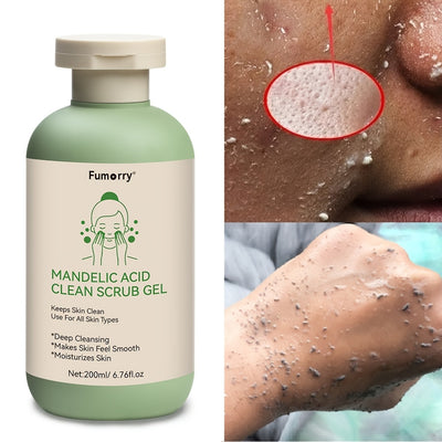 [200ml Mandelic Acid Cleansing Gel] 200ml Cleansing Gel with Mandelic Acid | Aloe & Rose Extract, Face And Body Scrub Gel, Keeps Facial Light Beige Clean And Moisturized