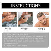1pc/2pcs Volcanic Mud Oil-Control Facial Cleanser for Men, Deep Cleansing, Non-tight And Moisturizing, Suitable for Men, 2.02floz