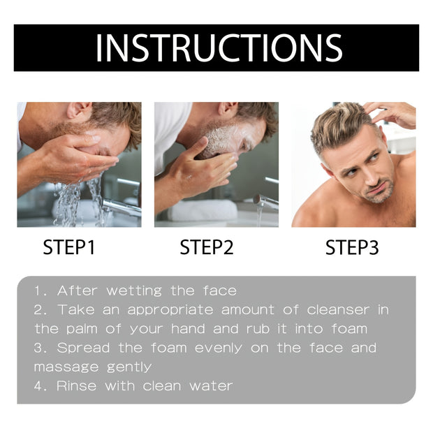 1pc/2pcs Volcanic Mud Oil-Control Facial Cleanser for Men, Deep Cleansing, Non-tight And Moisturizing, Suitable for Men, 2.02floz