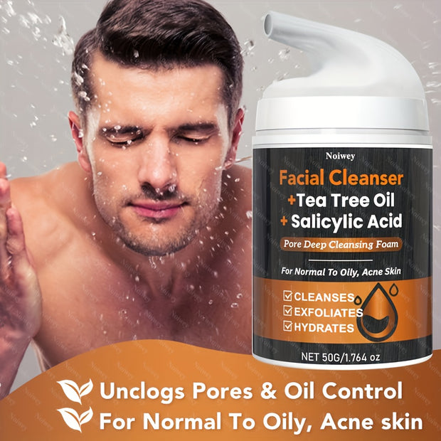 Facial Cleanser: Deep Cleansing, Moisturizing, Oil Control, Unclogs Pores, Suitable for Normal to Oily, Acne Prone Skin