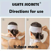 [Unisex Cooling V-Face Mask] LIGHTE SECRETE V-Face Mask, Breathable Mesh Fabric, Cooling Effect, Unisex, Facial Lifting, Wrinkle Reduction, No Alcohol, Facial Training Band, Gray/ White, Premium Aesthetic