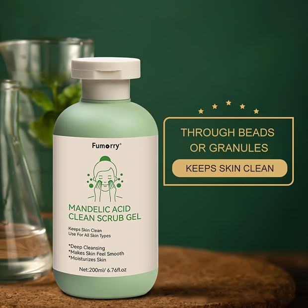 Cleansing Gel - 6.76oz, with Mandelic Acid - Aloe & Rose Extract, Face And Body Scrub Gel, Keeps Facial Light Beige Clean And Moisturized