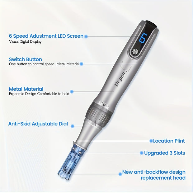 Dr. Pen M8S- with 25pcs Round nano replacement cartridges Wireless Adjustable Electric Derma Pen dr Pen M8S Gifts for women, Mother's Day gifts, holiday gifts Needle length 0.1mm