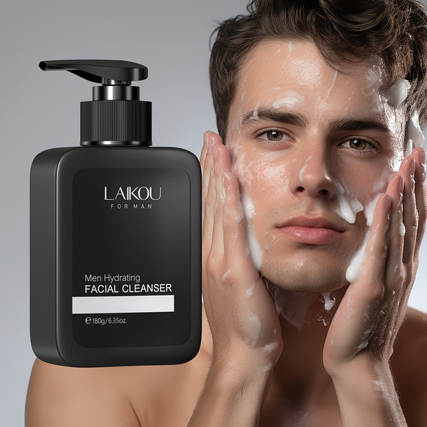 4pcs Men Skincare Set - Day & Night Care - Gently Cleanse Skin, Lock In Moisture - Cleanser Toner Lotion Tone Up Cream - Ideal Gift for Boy Friend Husband Father Valentines Day Gift Set