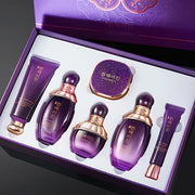 6pcs Korean and American Skin Purple Ganoderma Moisturizing Beauty Set Box Hydrating, Moisturizing and Nourishing Skincare Set for Facial Care Gifts for Mothers and Girlfriends Mother's Day Gift
