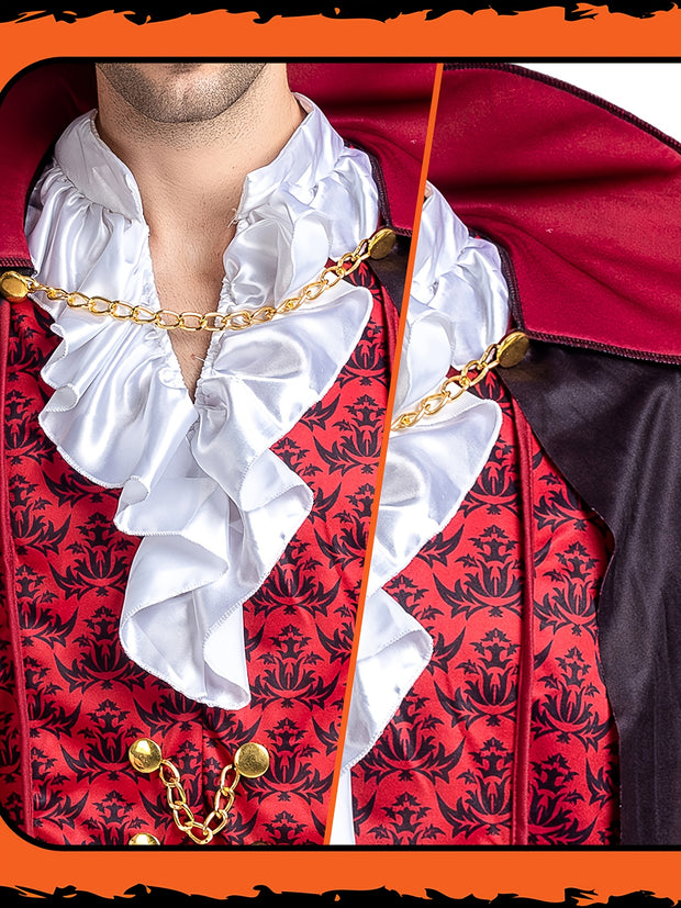 Vampire Costume, Vampire Costume Men With Vampire Cape For Deluxe Halloween Costume