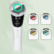 4-in-1 Facial and Neck Massager with LED Relax & Vibration - USB-Powered Light Beige Tightening, Facial Massage Device, Lithium Battery (400mAh), Cordless for Home/Travel - Ideal Gift for Wrinkle Reduction & Relaxation, Face