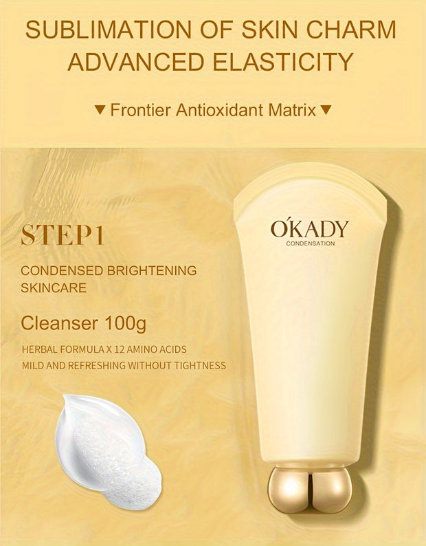 OKADY Ginseng Skincare Set | Make Skin Younger-looking Alcohol-Free Hypoallergenic Cleansing, Purifying Skin Quick Absorption Facial (Ginseng - 9pcs Set)A Gift For A Lady. Thanksgiving Gift Send Mom, Send Girlfriend