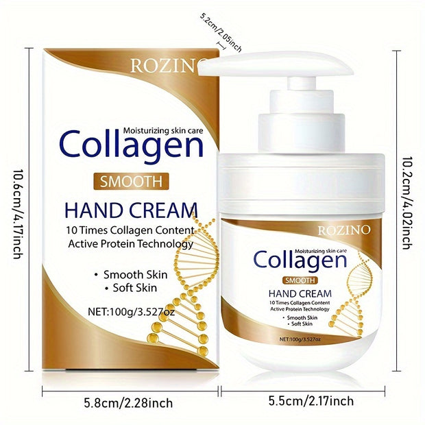 ROZINO Collagen Hand Cream, Hand Lotion, Nourishes & Protects Dry Hands, Fast-Absorbing, Non-Greasy, Leaves Skin Moisturized & Soft, Hand Cream For Women | Hand Lotion Travel Size
