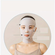 [Unisex Cooling V-Face Mask] LIGHTE SECRETE V-Face Mask, Breathable Mesh Fabric, Cooling Effect, Unisex, Facial Lifting, Wrinkle Reduction, No Alcohol, Facial Training Band, Gray/ White, Premium Aesthetic