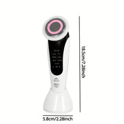 7-in-1 Facial and Neck Massager with USB-Powered, LCD Modes (Cleanse/Care/Massage), Portable Light Beige Care Device for, Collagen Boost, Pore Tightening - Home & Travel Beauty Tool, Ideal Gift for Women & Girls, Facial Massa