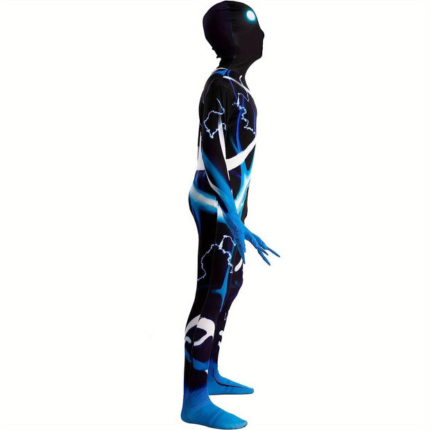 SYNCFUN Boys Scary Halloween Costume For Kids, Slenderman Skin Bodysuit, Skinsuit Boys Girls