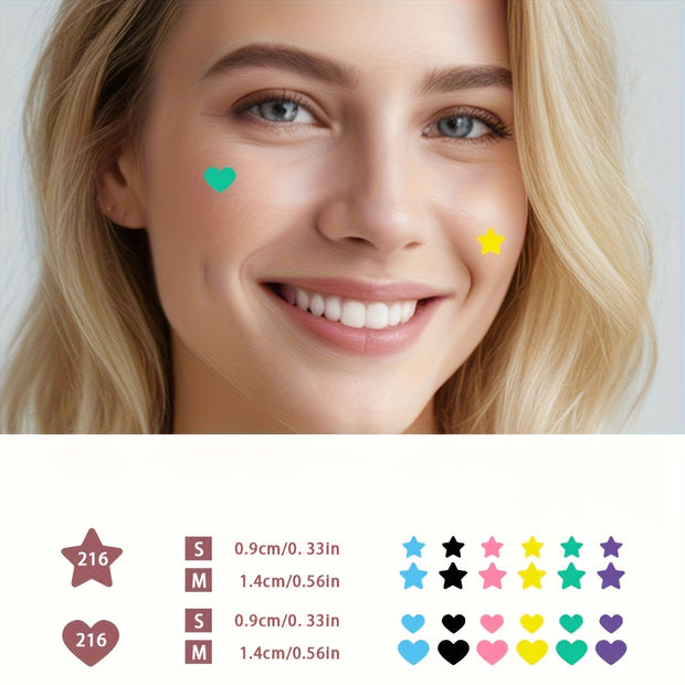 280pcs Patch Tea Tree Oil Facial Hydrogel Patch Heart Shaped Patch Men And Women General