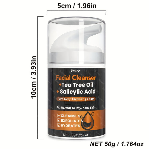 Facial Cleanser: Deep Cleansing, Moisturizing, Oil Control, Unclogs Pores, Suitable for Normal to Oily, Acne Prone Skin