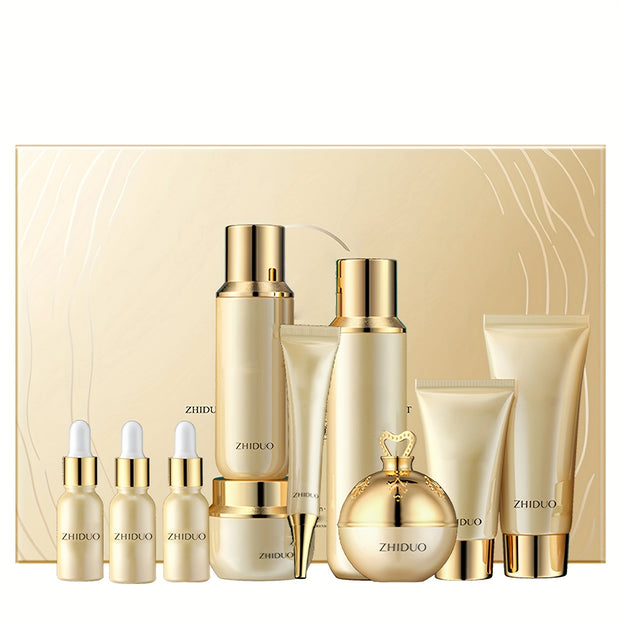 10pcs Skin Care Kit, Skin Care, Whole Process Facial Cleanser, Toner, Lotion, Essence, Face Cream, Mother'S Day, Valentine'S Day Gift Box, The Best Gift For Girlfriends, Women