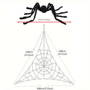 5.4m Spider Web and 150cm Fake Spider - Perfect Halloween Decoration Party Set for Halloween,Christmas Event & Party Supplies