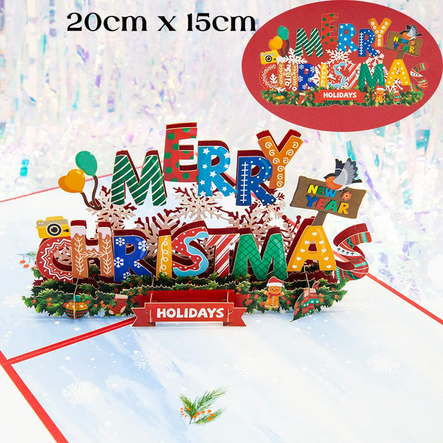 3D Pop UP Santa Cards Marry Christmas Greeting Cards Party Invitations Gifts New Year Greeting Card Anniversary Gifts Postcard