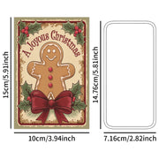 Vintage Christmas Blessing Cards with Santa&Reindeer,12pc Merry Christmas Postcard Set,Retro Xmas Gift Cards with Christmas Tree