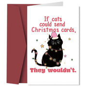 Funny Black Cat Christmas Card with Envelope,If Cats Could Send Christmas Cards,Humorous Christmas Greeting Card for Cat Lovers