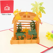Top Quality New 3D Christmas Greeting Card Creative Pop Up Hand-Made Cards Colorful Christmas Holiday Thanksgiving New Year Card