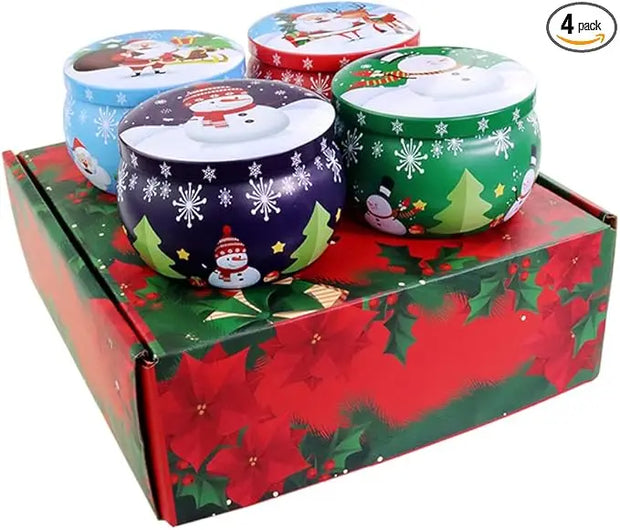 Christmas Candles Santa Claus Snowman Elk Tin Cans Candle Merry Christmas Decorations for Home Navidad Noel Xmas New Year Gifts