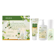 Eelhoe 1set Jasmine Scent Body Care Set Skin Clean Shower Gel Perfume Spray Moisturizer Body Lotion Smooth Skin Brightening Set