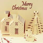 Top Quality New 3D Christmas Greeting Card Creative Pop Up Hand-Made Cards Colorful Christmas Holiday Thanksgiving New Year Card