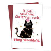 Funny Black Cat Christmas Card with Envelope,If Cats Could Send Christmas Cards,Humorous Christmas Greeting Card for Cat Lovers