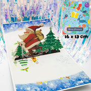 Top Quality New 3D Christmas Greeting Card Creative Pop Up Hand-Made Cards Colorful Christmas Holiday Thanksgiving New Year Card
