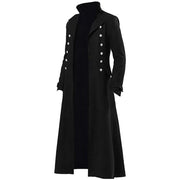 Steampunk Medieval Count Costumes Pirate Gothic Navy Long Jacket Coat Shirt Vampire Cosplay  Halloween Outfit Men's Trenchcoat