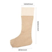 6pcs/set Large Burlap Christmas Stockings Jute Xmas Stocking Plain Fireplace Decor Decoration Sock Christmas Tree Ornaments