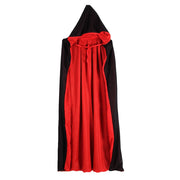 Kids Adult Vampire Cloak Cape Stand-up Collar Cap Reversible Black Red Cloak Halloween Party Cosplay Costume Men Women Clothes