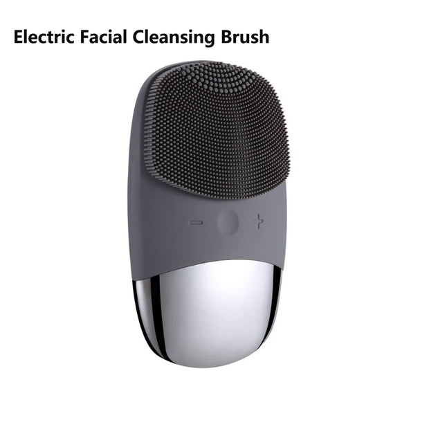 Electric Facial Cleansing Brush Silicone Sonic Face Cleaner Motor Ultrasonic Cleaning Intelligent Facial Cleansing Massage Tool